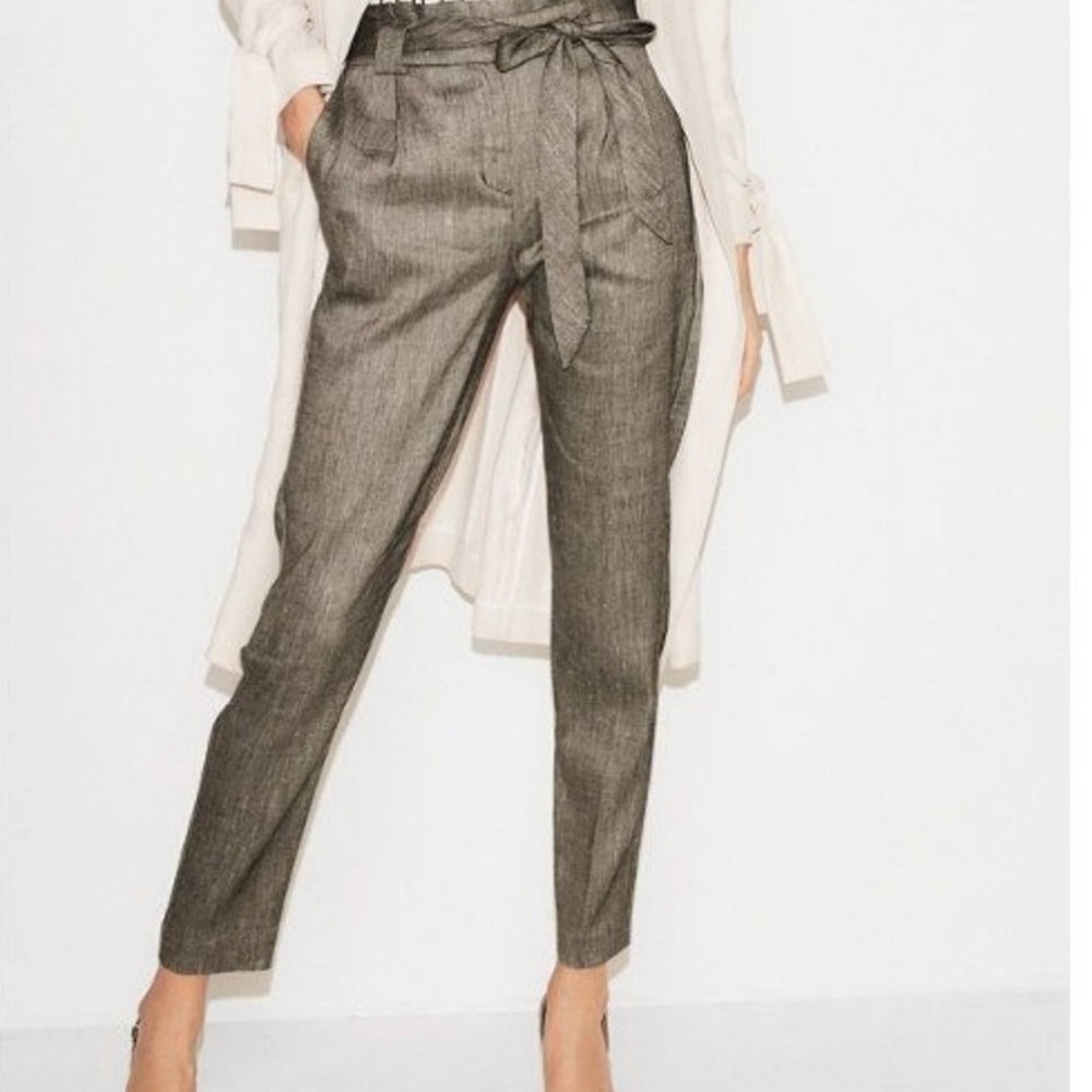 New w/o tag Express Sash High-Waist Linen-Blend Sash Ankle